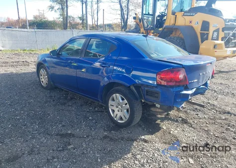 2012 Dodge Avenger Se from USA, damaged, VIN 1C3CDZAB7CN272644